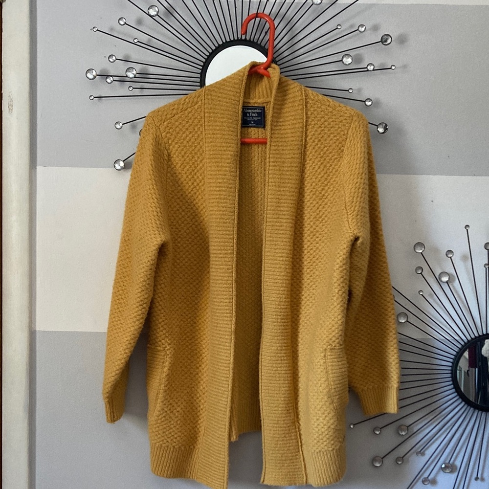 Abercrombie & Fitch Yellow Textured Cardigan